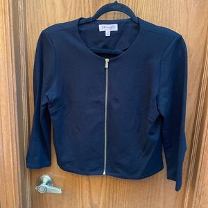 Black cropped business casual jacket